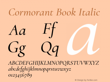 Cormorant Book Italic Version 2.005图片样张