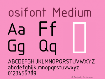 osifont Medium Version 0.1.20150506 Font Sample