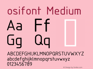 osifont Medium Version 0.1.20150506 Font Sample