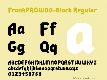 FrankPROW00-Black Regular Version 1.00 Font Sample