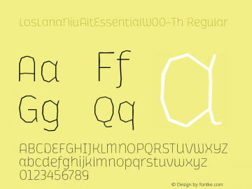 LosLanaNiuAltEssentialW00-Th Regular Version 1.00 Font Sample