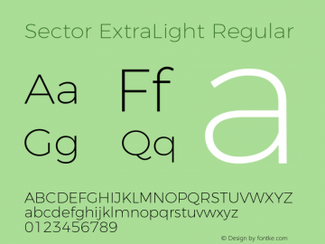 Sector ExtraLight Regular Version 1.200;PS 1.100;hotconv 1.0.88;makeotf.lib2.5.647800 Font Sample