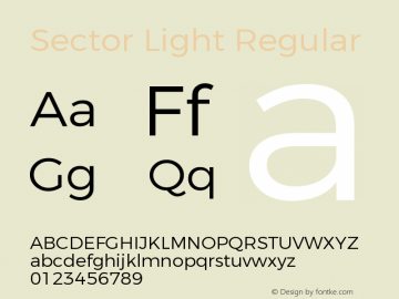 Sector Light Regular Version 1.100 Font Sample