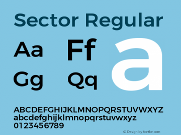 Sector Regular Version 1.100 Font Sample