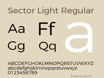 Sector Light Regular Version 1.200;PS 1.100;hotconv 1.0.88;makeotf.lib2.5.647800图片样张