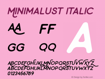 Minimalust Italic Version 1.000图片样张