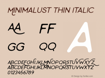 Minimalust Thin Italic Version 1.000图片样张