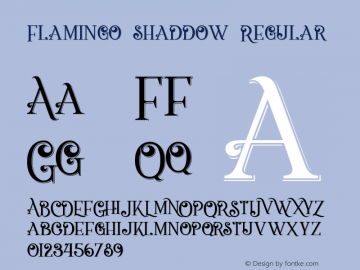 Flamingo shaddow Regular Version 1.000 Font Sample