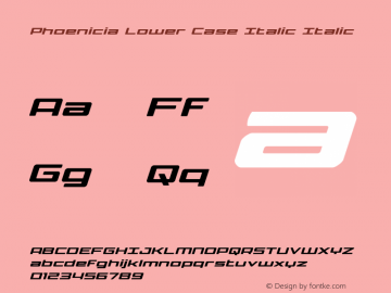 Phoenicia Lower Case Italic Italic Version 1.0; 2015 Font Sample