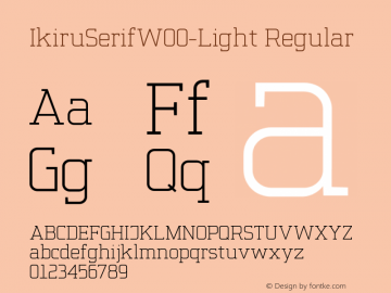 IkiruSerifW00-Light Regular Version 1.00 Font Sample