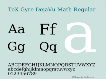 TeX Gyre DejaVu Math Regular Version 1.106 Font Sample