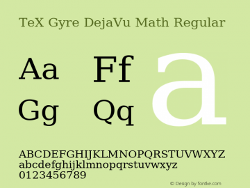 TeX Gyre DejaVu Math Regular Version 1.106 Font Sample