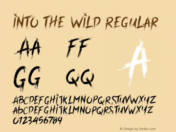 Into the Wild Regular Version 1.000 Font Sample