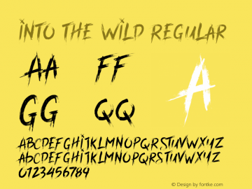 Into the Wild Regular Version 1.000 Font Sample