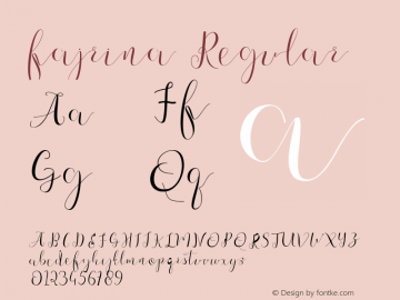 fajrina Regular Version 1.000 Font Sample