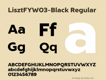 LisztFYW03-Black Regular Version 1.00 Font Sample