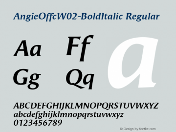 AngieOffcW02-BoldItalic Regular Version 7.504图片样张