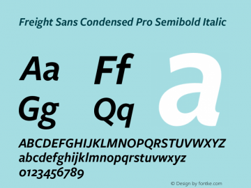 Freight Sans Condensed Pro Semibold Italic Version 3.000图片样张