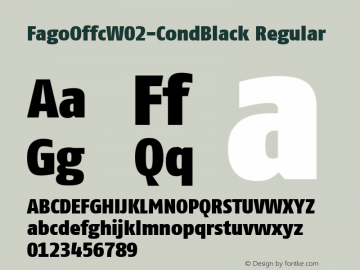 FagoOffcW02-CondBlack Regular Version 7.504 Font Sample
