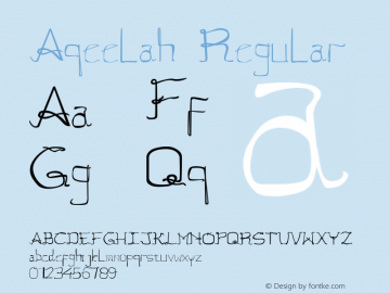 Aqeelah Regular Unknown Font Sample