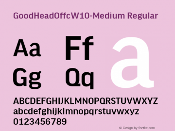 GoodHeadOffcW10-Medium Regular Version 7.504 Font Sample