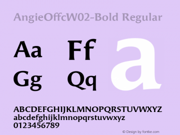 AngieOffcW02-Bold Regular Version 7.504 Font Sample