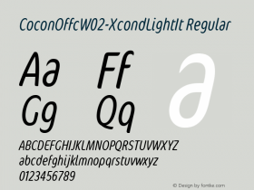 CoconOffcW02-XcondLightIt Regular Version 7.504 Font Sample