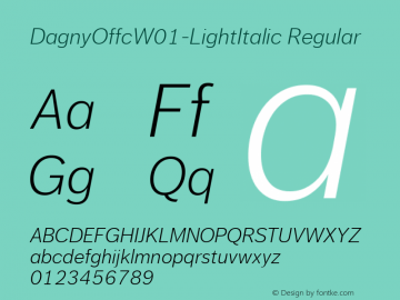 DagnyOffcW01-LightItalic Regular Version 7.504图片样张