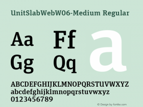 UnitSlabWebW06-Medium Regular Version 7.504 Font Sample