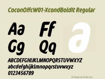 CoconOffcW01-XcondBoldIt Regular Version 7.504 Font Sample