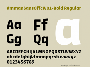 AmmanSansOffcW01-Bold Regular Version 7.504 Font Sample