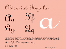 Oldscript Regular Font Version 2.6; Converter Version 1.10图片样张