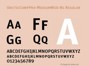 UnitScCompPro-MediumW10-Rg Regular Version 7.504 Font Sample