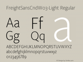 FreightSansCndW03-Light Regular Version 3.00图片样张