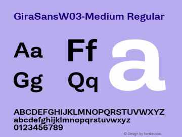 GiraSansW03-Medium Regular Version 1.10 Font Sample