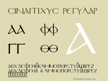 Sinaiticus Regular Altsys Fontographer 4.0.3 03.06.1994 Font Sample