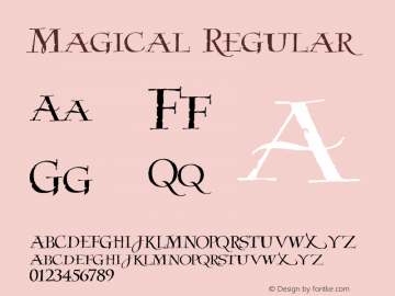 Magical Regular Version 1.000;PS 001.001;hotconv 1.0.56 Font Sample