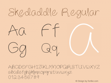 Skedaddle Regular Version 001.000 Font Sample