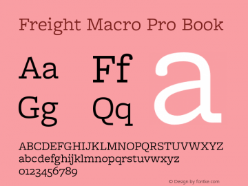 Freight Macro Pro Book Version 1.100; 2014 Font Sample