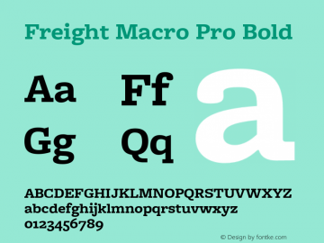 Freight Macro Pro Bold Version 1.100; 2014 Font Sample