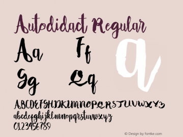 Autodidact Regular 001.000 Font Sample