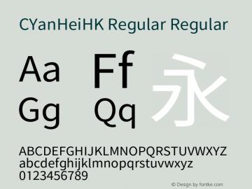 CYanHeiHK Regular Regular Unknown图片样张