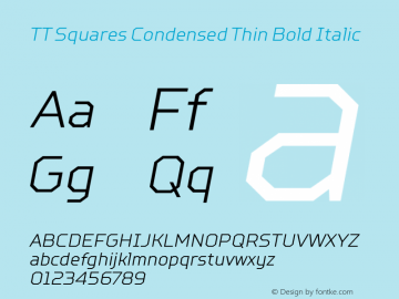 TT Squares Condensed Thin Bold Italic Version 001.000图片样张
