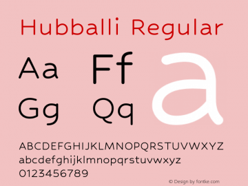 Hubballi Regular Version 1.000 Font Sample