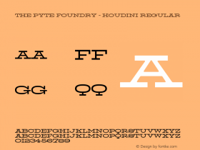 The Pyte Foundry - Houdini Regular Version 1.000;PS 001.000;hotconv 1.0.88;makeotf.lib2.5.64775 Font Sample