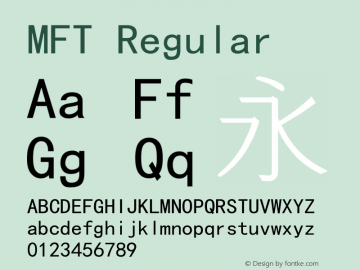 MFT Regular Version 5.00 May 23, 2016 Font Sample