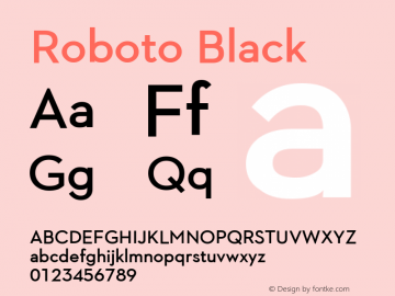 Roboto Black Version 2.01289; 2015 Font Sample