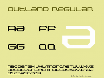 Outland Regular Version 1.00 May 24, 2016, initial release图片样张