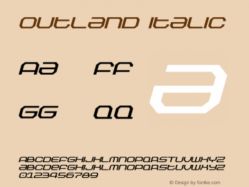 Outland Italic Version 1.00 May 24, 2016, initial release图片样张