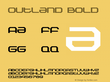 Outland Bold Version 1.00 May 24, 2016, initial release图片样张